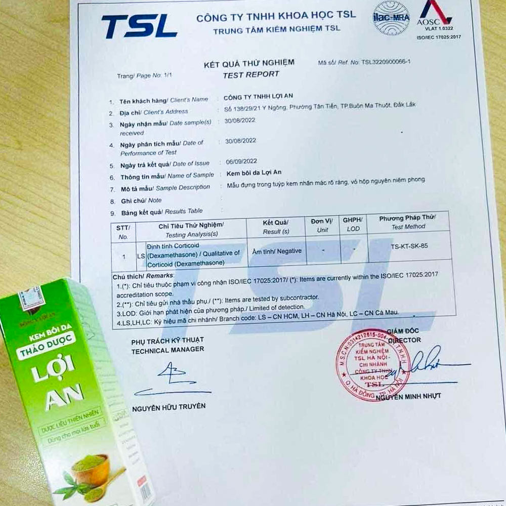Kem bôi da Lợi An có an toàn không